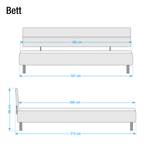 Bettgestell Mavi-Base I Schwarz - 180 x 200cm - Mit Kopfteil