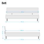 Bettgestell Mavi-Plus II 140 x 200cm - Schwarz - Weiß - 180 x 200cm