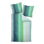 Parure de lit Alberta Coton - Vert / Bleu - 135 x 200 cm + coussin 80 x 80 cm