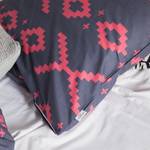 Biancheria da letto Balsas Nero/Fucsia - 135 x 200 cm + cuscino 80 x 80 cm
