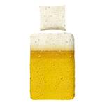 Bettwäsche Beer Baumwollstoff - Gelb /Cremeweiß