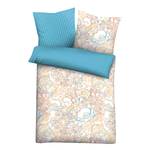 Parure de lit Rêve Fleurs Turquoise - 135 x 200 cm + oreiller 80 x 80 cm