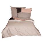 Parure de lit Colorblock Coton - Taupe / Saumon - 155 x 220 cm + oreiller 80 x 80 cm