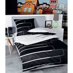Parure de lit Dundee Coton - Noir / Blanc - 135 x 200 cm + oreiller 80 x 80 cm