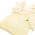 Parure de lit Classic I Jaune / Blanc - 200 x 220 cm + oreiller 80 x 80 cm