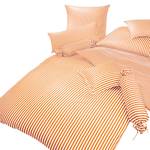 Parure de lit Classic I Orange / Blanc - 155 x 200 cm + oreiller 80 x 80 cm