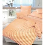 Parure de lit Classic I Orange / Blanc - 155 x 200 cm + oreiller 80 x 80 cm