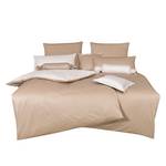 Parure de lit Classic II Beige / Blanc - 155 x 200 cm + oreiller 80 x 80 cm