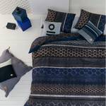 Beddengoed Glade katoen - Donkergrijs/royal blue - 135x200cm + kussen 80x80cm