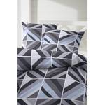 Parure de lit Mangalia Flanelle de coton - Anthracite / Blue clair mat - 155 x 220 cm + oreiller 80 x 80 cm