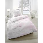 Parure de lit Maso Satin - Blanc / Mauve - 135 x 200 cm + oreiller 80 x 80 cm