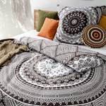 Biancheria da letto New Mandala cotone - antracite / bianco - 135 x 200 cm + cuscino 80 x 80 cm