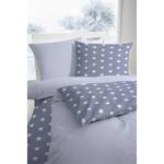 Parure de lit Nicosia Flanelle de coton - Gris foncé / Gris clair - 135 x 200 cm + oreiller 80 x 80 cm