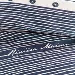 Parure de lit Rivièra Maison Sylt Stripe Coton - Bleu / Blanc - 155 x 220 cm + oreiller 80 x 80 cm