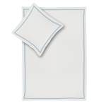 Parure de lit Smood frame Blanc / Bleu - 200 x 200 cm + 2 oreillers 80 x 80 cm