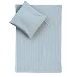 Parure de lit Smood stripes Blanc / Bleu - 155 x 220 cm + oreiller 80 x 80 cm