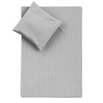 Biancheria da letto Smood stripes Bianco / Grigio - 200 x 200 cm + 2 cuscini 80 x 80 cm