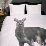 Bettwäsche Snow Deer Baumwolle - Grau - 155 x 220 + 80 x 80