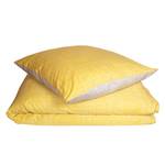 Parure de lit Web Coton - Jaune / Gris clair - 155 x 220 cm + oreiller 80 x 80 cm