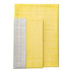 Parure de lit Web Coton - Jaune / Gris clair - 155 x 220 cm + oreiller 80 x 80 cm