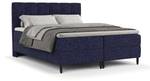 Boxspringbett Arlette H3 Latex-Topper Blau - Breite: 160 cm