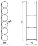 Supra Flaschenhalter mit 6 für Möbel Metall - 21 x 14 x 67 cm