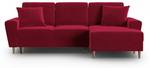 Schlaf-Ecksofa + Box MOGHAN 4 Sitzplätze Rot