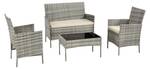 Gartenmöbel-Set Prazeres (4-teilig) Grau - Polyrattan - 71 x 39 x 41 cm