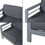 Outdoor-Sofa Avise Grau - Metall - Textil - 144 x 62 x 70 cm