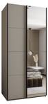 SCHWEBETÜRENSCHRANK LUX Beige - Schwarz - Breite: 100 cm