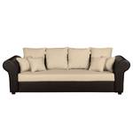 Big Sofa Modane Webstoff / Kunstleder - Beige/Braun