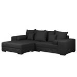 Bigsofa Aaron I Webstoff Anthrazit - Mit Hocker