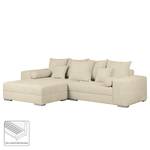 Bigsofa Aaron II Webstoff Creme - Mit Hocker