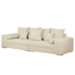 Bigsofa Aaron II Webstoff Creme - Mit Hocker