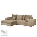 Bigsofa Aaron III Cord Cappuccino - Mit Hocker