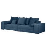 Bigsofa Aaron III Cord Meerblau - Mit Hocker