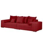 Grand canapé Aaron III Microfibre Rouge - Avec repose-pieds