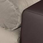 Bigsofa Aaron Kunstleder Braun/Samtstoff Taupe - Ohne Hocker