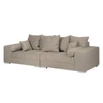 Bigsofa Aaron Kunstleder/Samt Taupe Mit Hocker