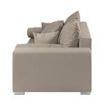 Bigsofa Aaron Kunstleder/Samt Taupe Mit Hocker