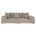 Bigsofa Aaron Kunstleder/Samt Taupe Kunstleder/Samtstoff Taupe - Mit Hocker