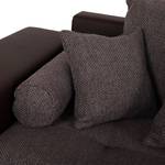 Bigsofa Aaron Kunstleder/Strukturstoff Braun - Mit Hocker