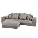 Bigsofa Aaron Kunstleder/Strukturstoff Taupe - Mit Hocker