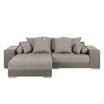 Bigsofa Aaron Kunstleder/Strukturstoff Taupe - Mit Hocker