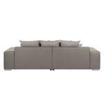 Bigsofa Aaron Kunstleder/Strukturstoff Taupe - Mit Hocker