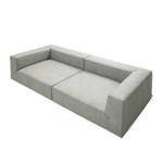 Grand canapé Big Cube Imitation cuir aspect vieilli Gris - 240 x 66 cm - 6 coussins