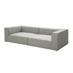 Grand canapé Big Cube Imitation cuir aspect vieilli Gris - 240 x 66 cm - 6 coussins