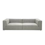 Grand canapé Big Cube Imitation cuir aspect vieilli Gris - 240 x 66 cm - 6 coussins