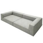 Grand canapé Big Cube Imitation cuir aspect vieilli Gris - 300 x 66 cm - 6 coussins