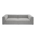 Bigsofa Big Cube Flachgewebe Hellgrau 240 x 66 cm - 6 Kissen